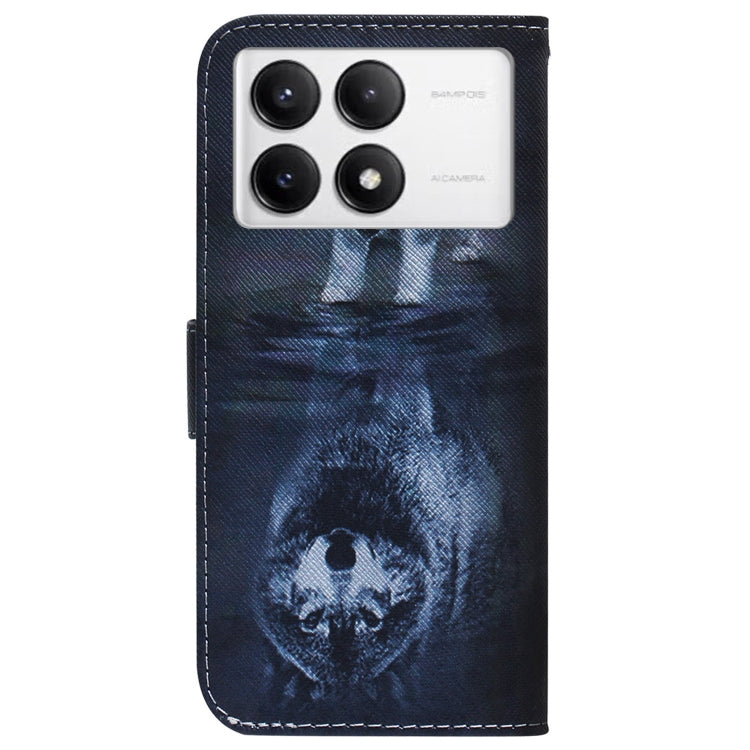 For Xiaomi Redmi K70 Pro / K70 Coloured Drawing Flip Leather Phone Case(Wolf and Dog) - K70 Cases by PMC Jewellery | Online Shopping South Africa | PMC Jewellery | Buy Now Pay Later Mobicred