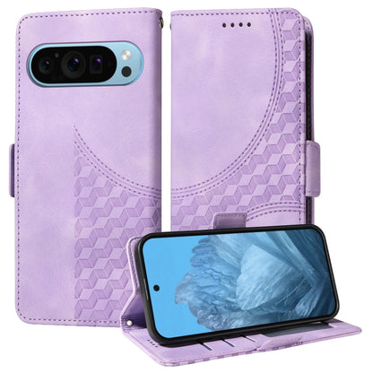 For Google Pixel 9 / 9 Pro Embossed Rhombus Starry Leather Phone Case(Purple) - Google Cases by PMC Jewellery | Online Shopping South Africa | PMC Jewellery | Buy Now Pay Later Mobicred