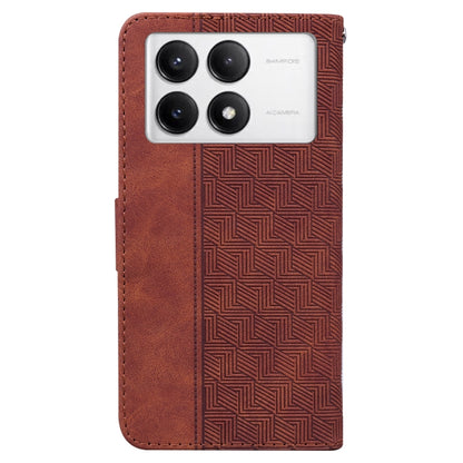 For Xiaomi Redmi K70 Pro / K70 Geometric Embossed Leather Phone Case(Brown) - K70 Cases by PMC Jewellery | Online Shopping South Africa | PMC Jewellery | Buy Now Pay Later Mobicred