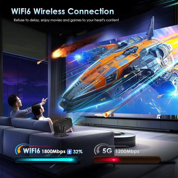 Y6S 4K Android 12.0 Portable Home HD Mini WiFi Projector(UK Plug) - Mini Projector by PMC TechLife | Online Shopping South Africa | PMC TechLife | Buy Now Pay Later Mobicred