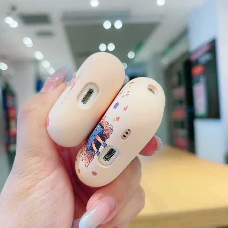 For AirPods 3 Girl Pattern Earbuds Box Frosted TPU Case(Flower) - For AirPods 3 by PMC Jewellery | Online Shopping South Africa | PMC Jewellery | Buy Now Pay Later Mobicred