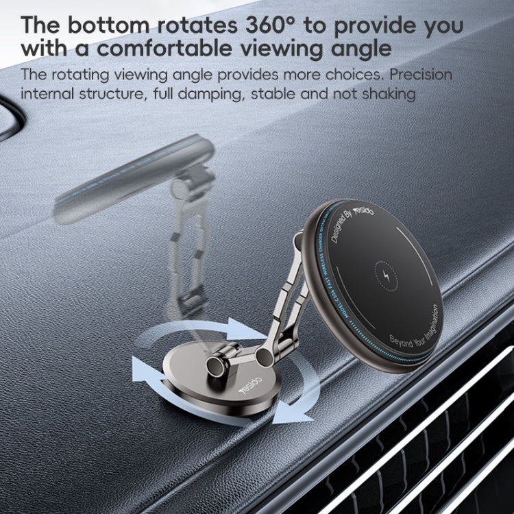 Yesido C306 15W Car Magnetic Wireless Charging Holder(Black) - free shipping - PMC TechLife - Order now!