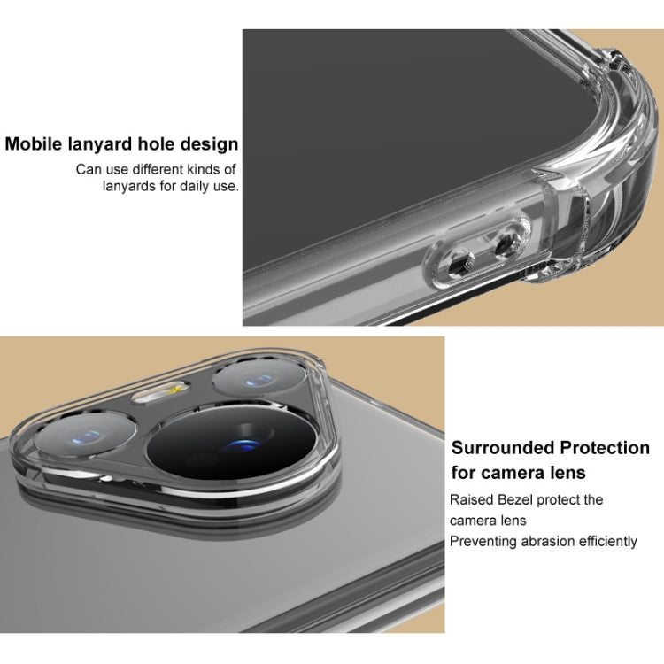 For iPhone 16 Pro Max imak Shockproof Airbag TPU Phone Case(Transparent Black) - free shipping - PMC Jewellery - Order now!