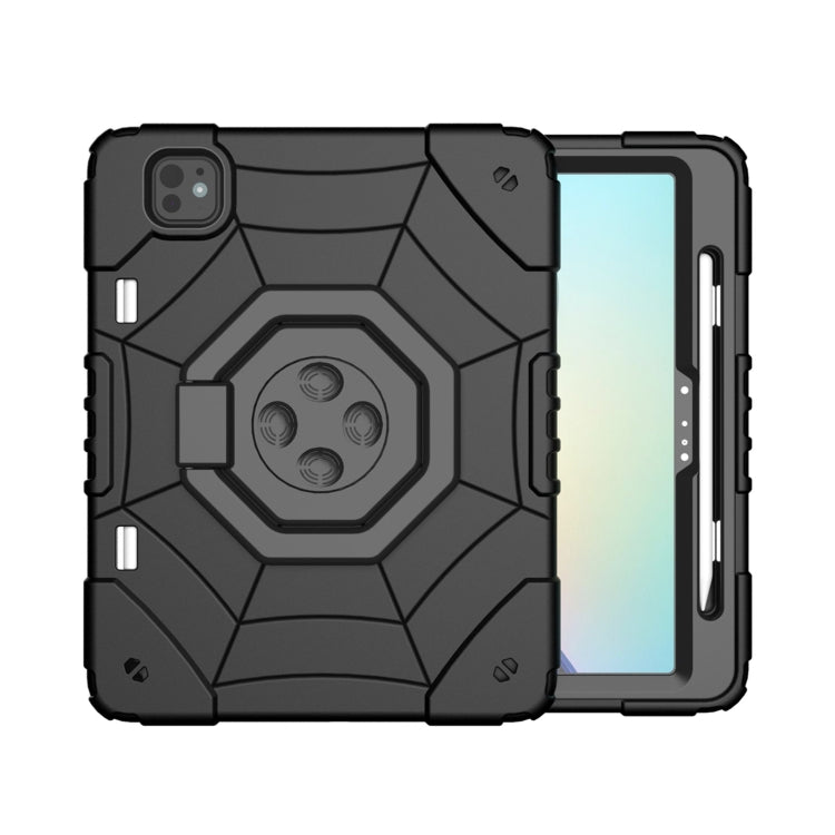 For iPad Pro 11 2024 Spider Turntable Handle Stress Relief Tablet Case(Black) - iPad Pro 11 2024 Cases by PMC TechLife | Online Shopping South Africa | PMC TechLife | Buy Now Pay Later Mobicred