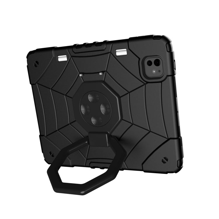 For iPad Pro 11 2024 Spider Turntable Handle Stress Relief Tablet Case(Black) - iPad Pro 11 2024 Cases by PMC TechLife | Online Shopping South Africa | PMC TechLife | Buy Now Pay Later Mobicred