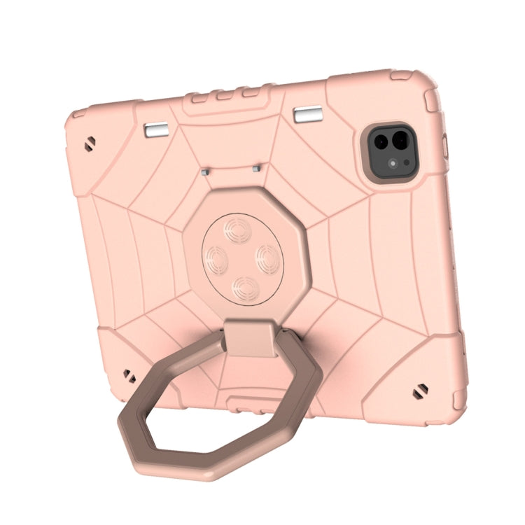 For iPad Pro 11 2024 Spider Turntable Handle Stress Relief Tablet Case(Rose Gold) - iPad Pro 11 2024 Cases by PMC Jewellery | Online Shopping South Africa | PMC Jewellery | Buy Now Pay Later Mobicred