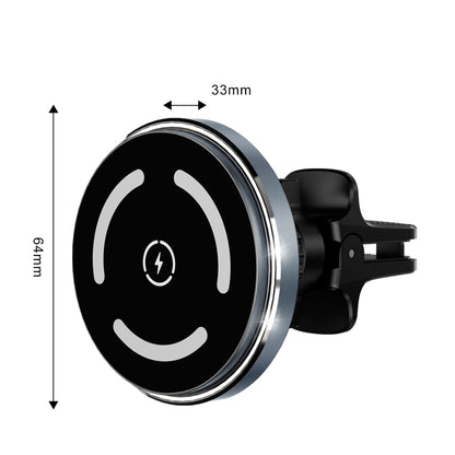 M68 15W Magnetic QI Standard Wireless Charging Car Holder(Dark Grey) - Wireless Charger Holders by PMC Jewellery | Online Shopping South Africa | PMC Jewellery | Buy Now Pay Later Mobicred