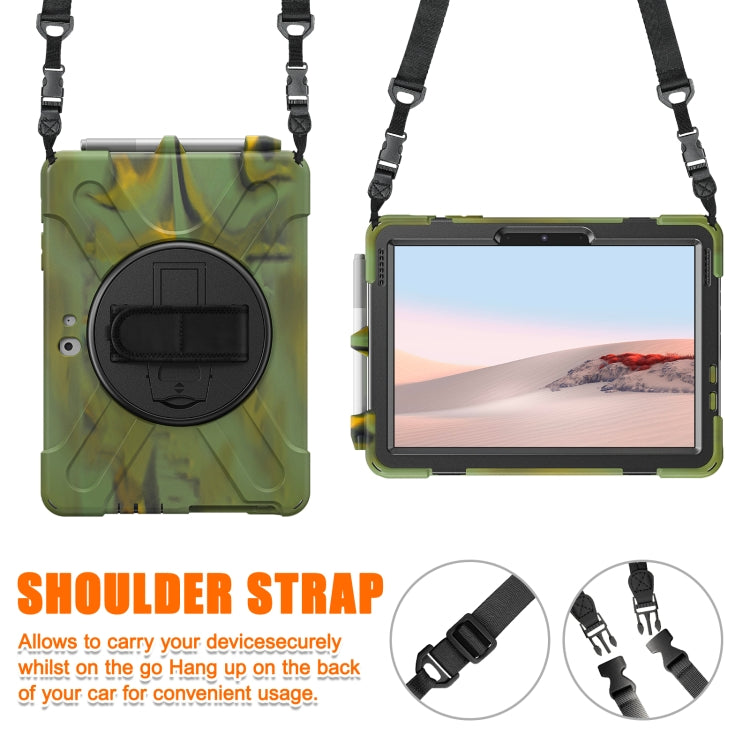 For Microsoft Surface Go 4 / 3 / 2 / 1 Shockproof Colorful Silicone + PC Protective Case with Holder & Shoulder Strap & Hand Strap & Pen Slot (CP Camouflage) - free shipping - PMC TechLife - Order now!