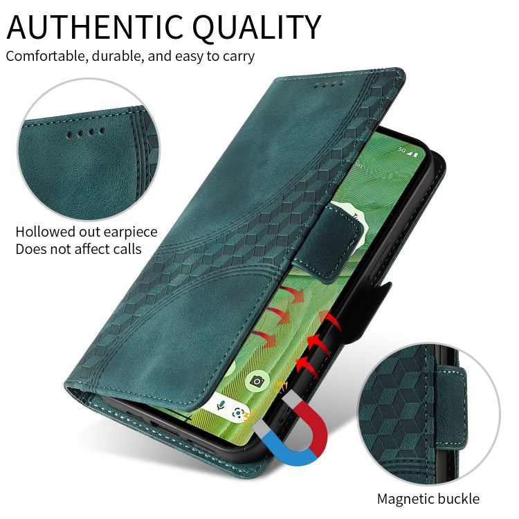 For Honor Magic6 Pro Embossed Rhombus Starry Leather Phone Case(Green) - Honor Cases by PMC Jewellery | Online Shopping South Africa | PMC Jewellery | Buy Now Pay Later Mobicred