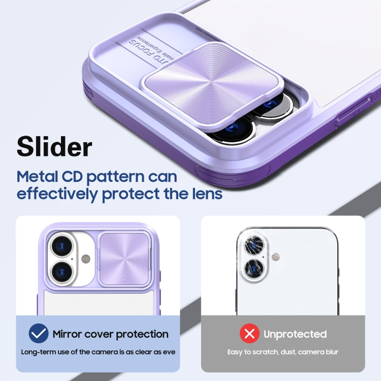 For iPhone 16 Pro Sliding Camshield Acrylic Hybrid TPU Phone Case(Purple) - iPhone 16 Pro Cases by PMC Jewellery | Online Shopping South Africa | PMC Jewellery | Buy Now Pay Later Mobicred