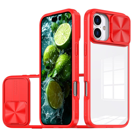 For iPhone 16 Plus Sliding Camshield Acrylic Hybrid TPU Phone Case(Red) - iPhone 16 Plus Cases by PMC Jewellery | Online Shopping South Africa | PMC Jewellery | Buy Now Pay Later Mobicred