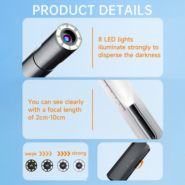 AN112 2 in 1 USB-C / Type-C + 8 Pin Interface 8mm HD Industry Endoscope, Length:2m Hard Tube -  by PMC TechLife | Online Shopping South Africa | PMC TechLife | Buy Now Pay Later Mobicred