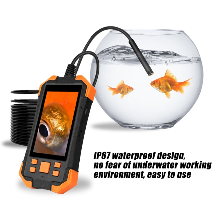 T20 4.3 inch IPS Screen 5.5mm Single Camera IP67 Waterproof Hard Cable Digital Endoscope, Length:1m(Black Orange) -  by PMC Jewellery | Online Shopping South Africa | PMC Jewellery | Buy Now Pay Later Mobicred