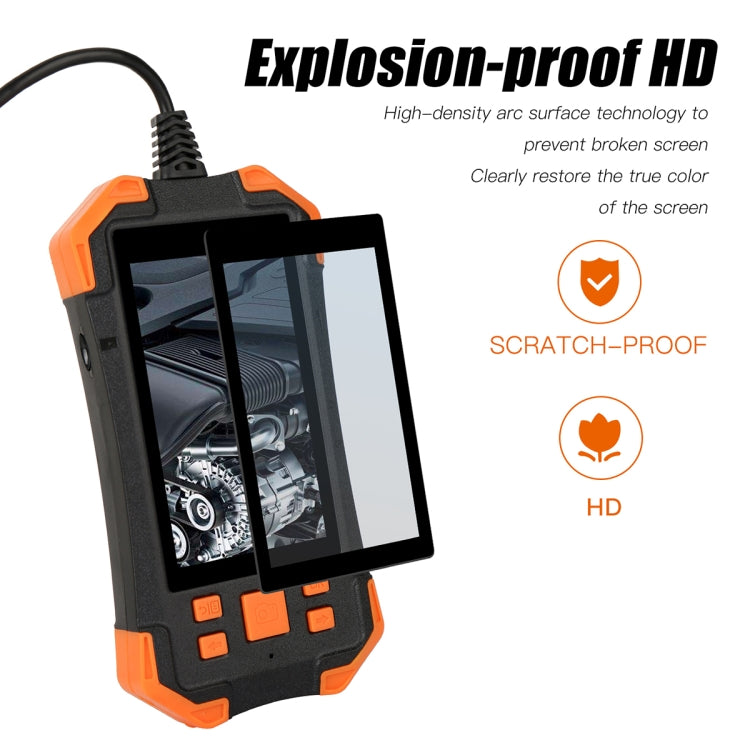 T20 4.3 inch IPS Screen 3.9mm Single Camera IP67 Waterproof Hard Cable Digital Endoscope, Length:3.5m(Black Orange) -  by PMC TechLife | Online Shopping South Africa | PMC TechLife | Buy Now Pay Later Mobicred