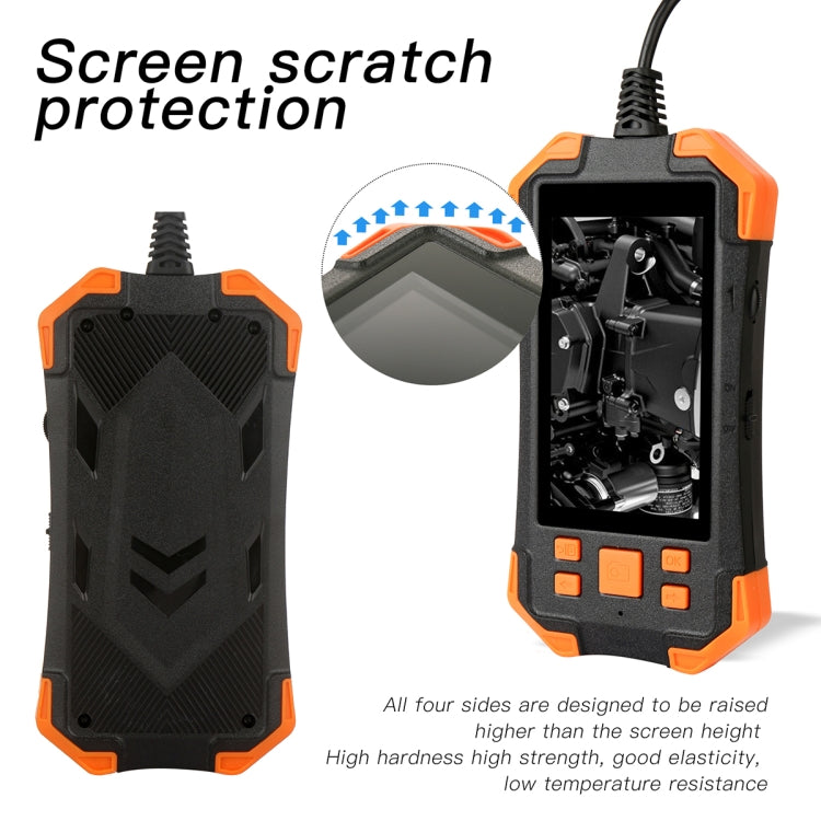 T20 4.3 inch IPS Screen 3.9mm Single Camera IP67 Waterproof Hard Cable Digital Endoscope, Length:5m(Black Orange) - free shipping - PMC TechLife - Order now!