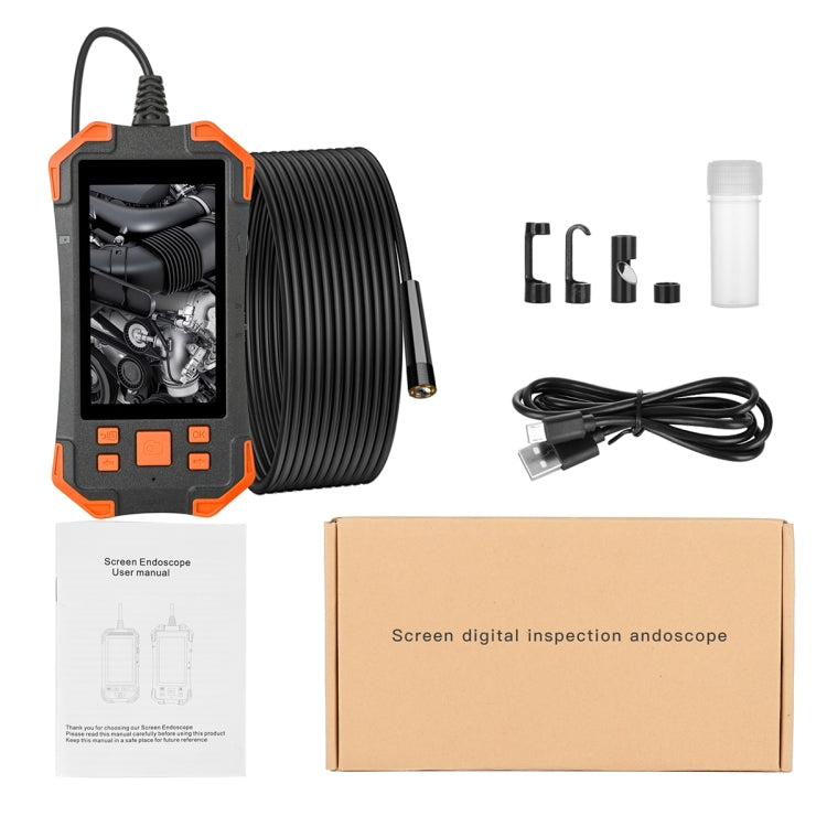 T20 4.3 inch IPS Screen 5.5mm Dual Camera IP67 Waterproof Hard Cable Digital Endoscope, Length:2m(Black Orange) -  by PMC TechLife | Online Shopping South Africa | PMC TechLife | Buy Now Pay Later Mobicred