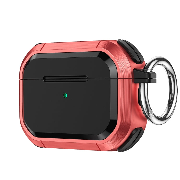For AirPods Pro / Pro 2 Armor TPU + PC Earbuds Box Protective Case with Metal Buckle(Red) - For AirPods Pro 2 by PMC Jewellery | Online Shopping South Africa | PMC Jewellery | Buy Now Pay Later Mobicred