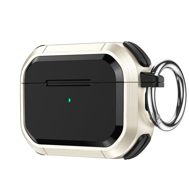 For AirPods 3 Armor TPU + PC Earbuds Box Protective Case with Metal Buckle(Gold) - For AirPods 3 by PMC Jewellery | Online Shopping South Africa | PMC Jewellery | Buy Now Pay Later Mobicred