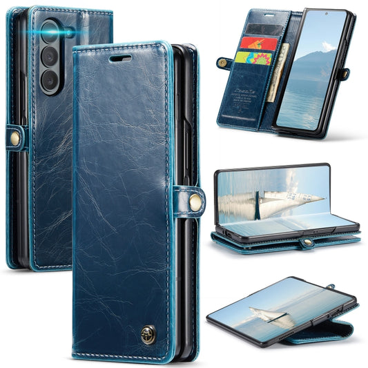 For Samsung Galaxy Z Fold6 5G CaseMe 003 Crazy Horse Texture Flip Leather Phone Case(Blue Green) - Galaxy Z Fold6 5G Cases by CaseMe | Online Shopping South Africa | PMC Jewellery | Buy Now Pay Later Mobicred