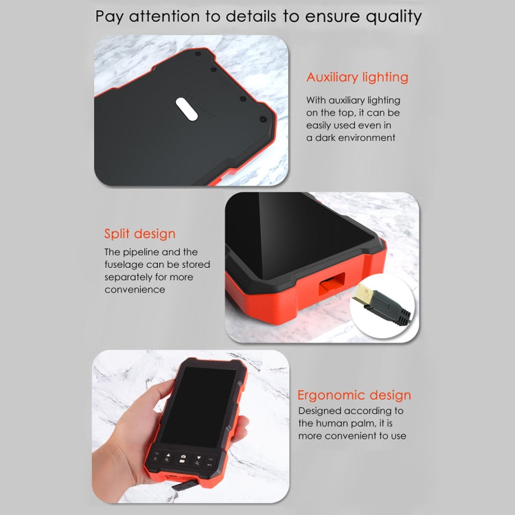 T21 4.5 inch IPS Color Screen 3.9mm Single Camera Split Hard Cable Industrial Endoscope, Length:5m(Black Red) - free shipping - PMC TechLife - Order now!