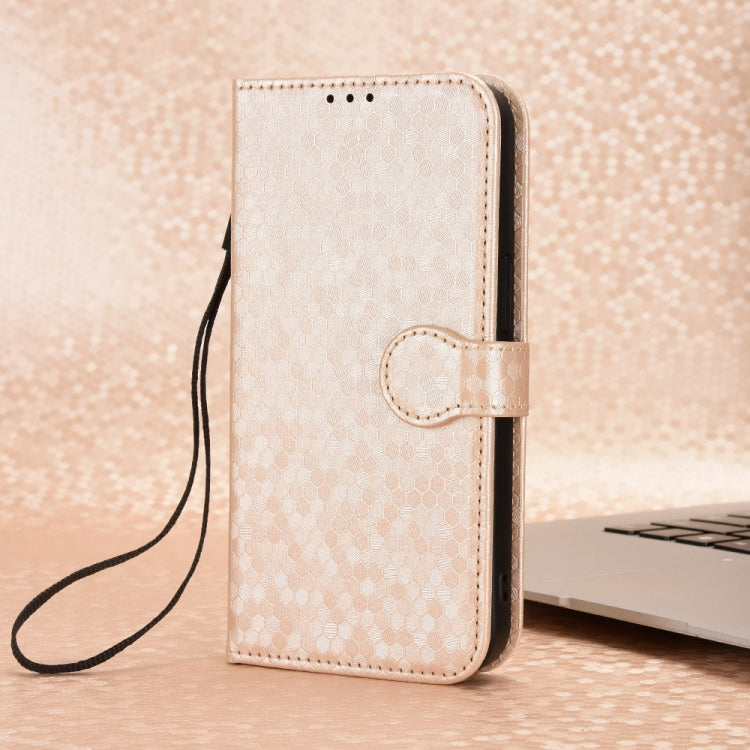 For Blackview Shark 8 Honeycomb Dot Texture Leather Phone Case(Gold) - More Brand by PMC TechLife | Online Shopping South Africa | PMC TechLife | Buy Now Pay Later Mobicred