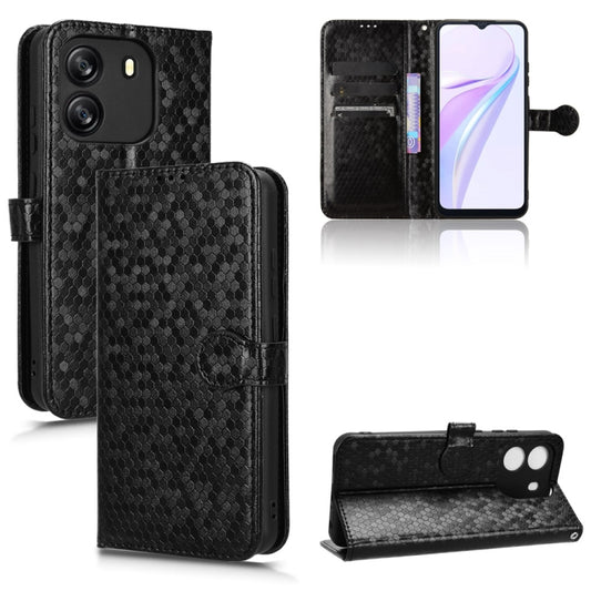 For Blackview Wave 6C Honeycomb Dot Texture Leather Phone Case(Black) - More Brand by PMC Jewellery | Online Shopping South Africa | PMC Jewellery | Buy Now Pay Later Mobicred