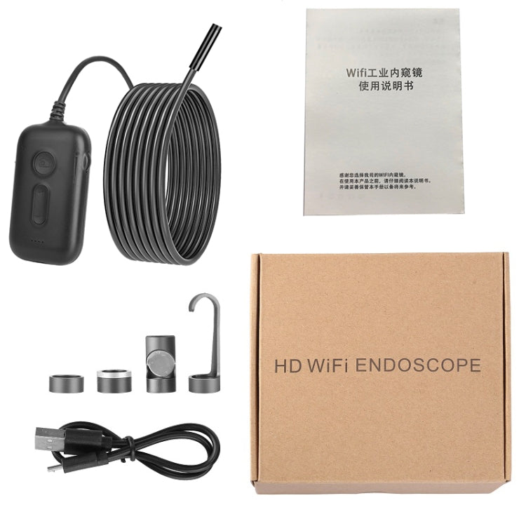 Y15 3.9mm Single Camera WiFi Connected Hard Cable HD Industrial Endoscope, Length:2m(Black) -  by PMC TechLife | Online Shopping South Africa | PMC TechLife | Buy Now Pay Later Mobicred