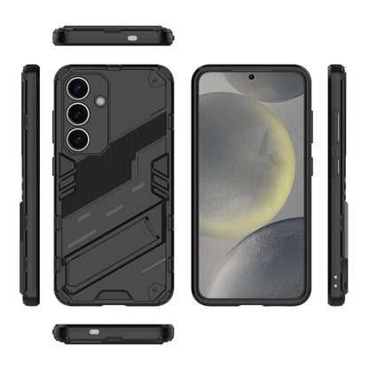 For Samsung Galaxy S25 5G Punk Armor 2 in 1 PC + TPU Shockproof Phone Case with Invisible Holder(Black) - Galaxy S25 5G Cases by PMC Jewellery | Online Shopping South Africa | PMC Jewellery | Buy Now Pay Later Mobicred