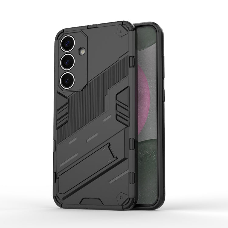 For Samsung Galaxy S25+ 5G Punk Armor 2 in 1 PC + TPU Shockproof Phone Case with Invisible Holder(Black) - Galaxy S25+ 5G Cases by PMC Jewellery | Online Shopping South Africa | PMC Jewellery | Buy Now Pay Later Mobicred