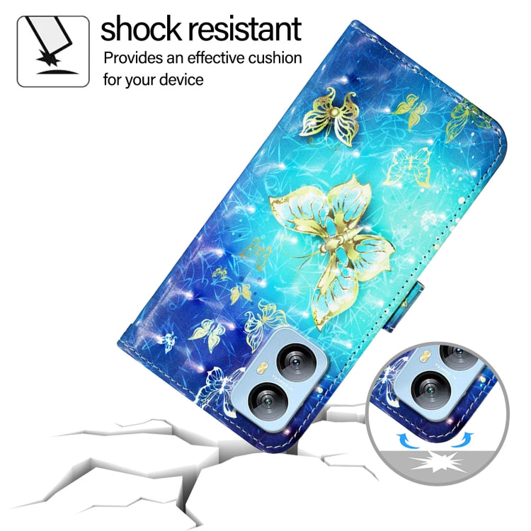 For Blackview A52 3D Painting Horizontal Flip Leather Phone Case(Golden Butterfly) - More Brand by PMC TechLife | Online Shopping South Africa | PMC TechLife | Buy Now Pay Later Mobicred