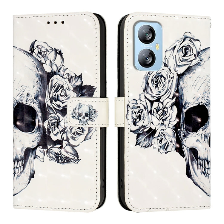 For Blackview A52 3D Painting Horizontal Flip Leather Phone Case(Skull) - More Brand by PMC TechLife | Online Shopping South Africa | PMC TechLife | Buy Now Pay Later Mobicred