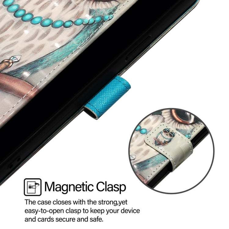 For Blackview Shark 8 3D Painting Horizontal Flip Leather Phone Case(Grey Owl) - More Brand by PMC TechLife | Online Shopping South Africa | PMC TechLife | Buy Now Pay Later Mobicred