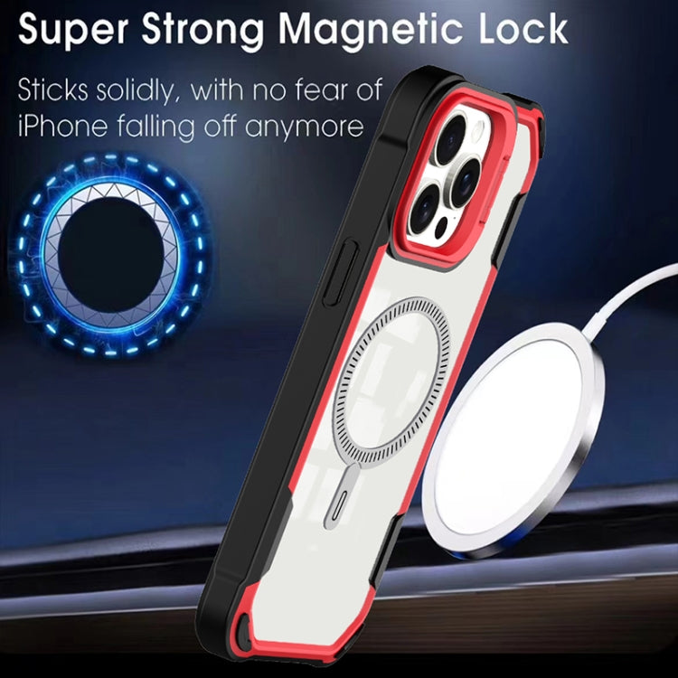 For iPhone 16 Pro Max Transparent Acrylic MagSafe Lens Holder Phone Case(Red) - iPhone 16 Pro Max Cases by PMC TechLife | Online Shopping South Africa | PMC TechLife | Buy Now Pay Later Mobicred