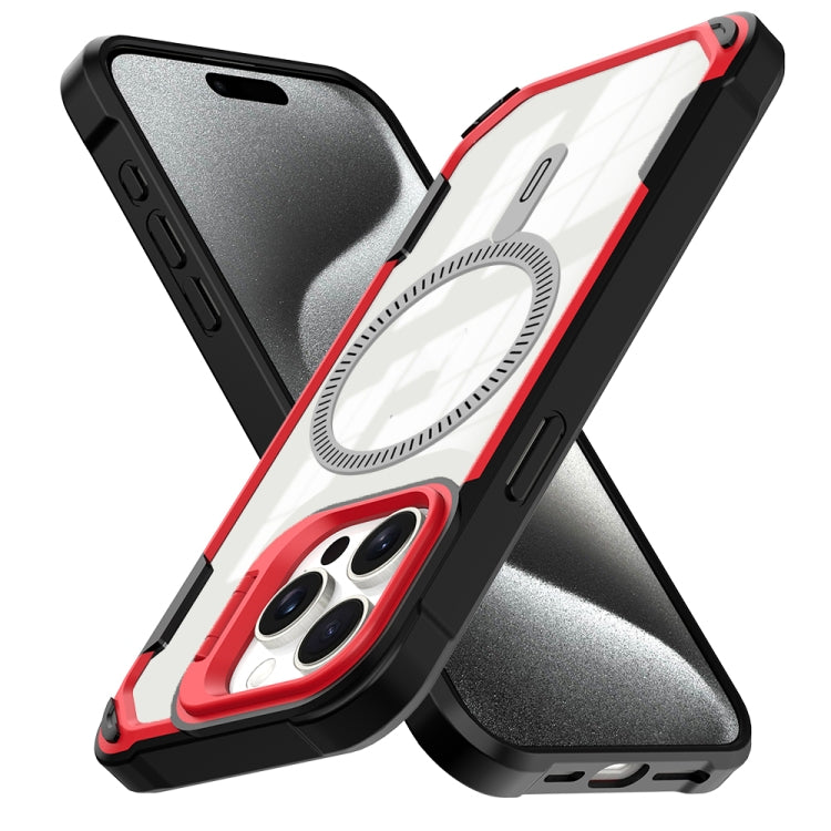 For iPhone 16 Plus Transparent Acrylic MagSafe Lens Holder Phone Case(Orange) - iPhone 16 Plus Cases by PMC TechLife | Online Shopping South Africa | PMC TechLife | Buy Now Pay Later Mobicred