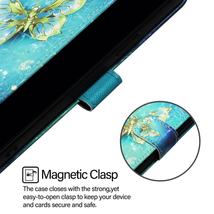For Google Pixel 9 3D Painting Horizontal Flip Leather Phone Case(Golden Butterfly) - Google Cases by PMC TechLife | Online Shopping South Africa | PMC TechLife | Buy Now Pay Later Mobicred