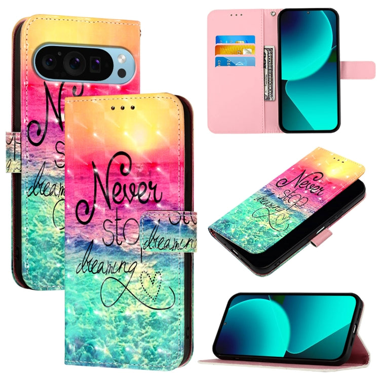 For Google Pixel 9 3D Painting Horizontal Flip Leather Phone Case(Chasing Dreams) - Google Cases by PMC TechLife | Online Shopping South Africa | PMC TechLife | Buy Now Pay Later Mobicred