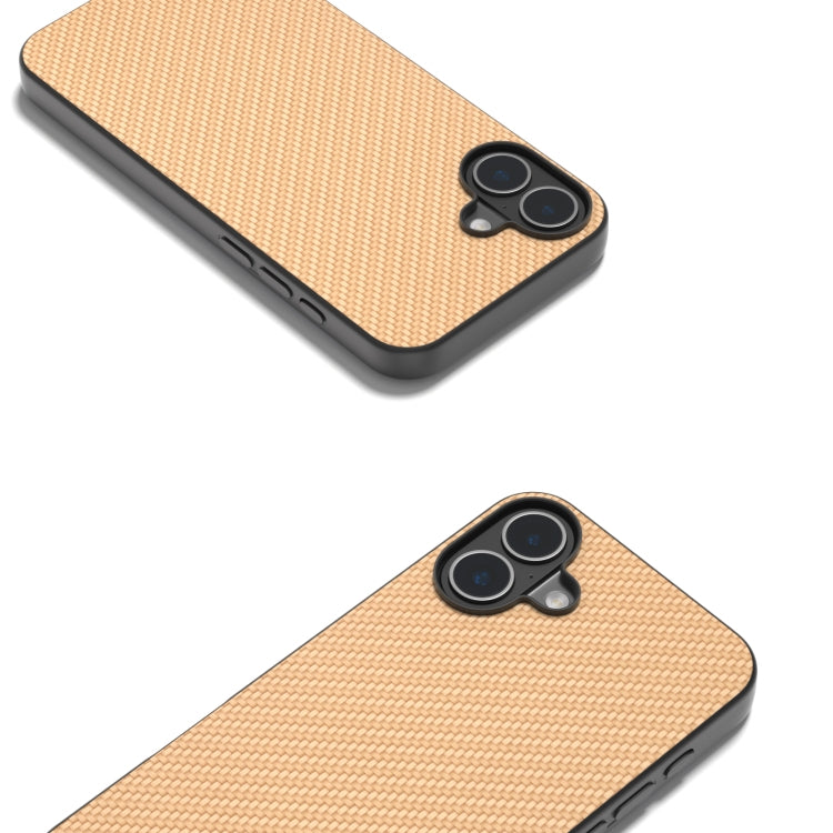 For iPhone 16 Carbon Fiber Texture Protective Phone Case(Gold) - iPhone 16 Cases by PMC TechLife | Online Shopping South Africa | PMC TechLife | Buy Now Pay Later Mobicred