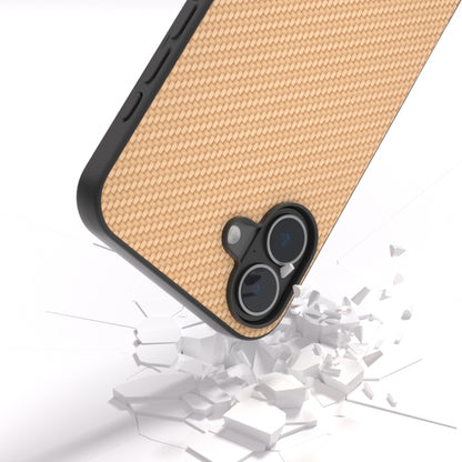 For iPhone 16 Carbon Fiber Texture Protective Phone Case(Gold) - iPhone 16 Cases by PMC Jewellery | Online Shopping South Africa | PMC Jewellery | Buy Now Pay Later Mobicred