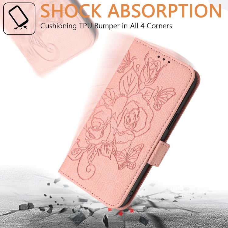 For Huawei Pura 70 Pro Embossed Rose RFID Anti-theft Leather Phone Case(Pink) - Huawei Cases by PMC Jewellery | Online Shopping South Africa | PMC Jewellery | Buy Now Pay Later Mobicred