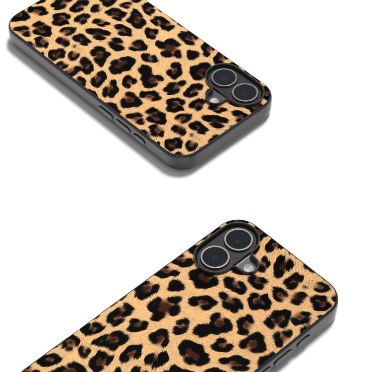 For iPhone 16 Plus Black Frame Leopard Phone Case(Leopard Print) - iPhone 16 Plus Cases by PMC Jewellery | Online Shopping South Africa | PMC Jewellery | Buy Now Pay Later Mobicred