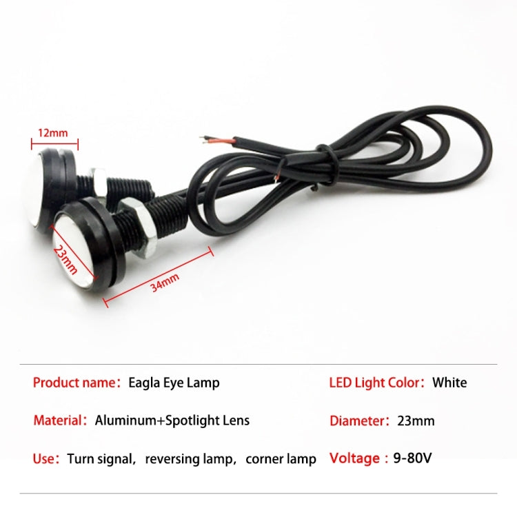 10pcs 23mm 1.5W DC12V Motorcycle Eagle Eye Light Double Lens Strobe Light(White Light) - Eagle Eye Lights by PMC TechLife | Online Shopping South Africa | PMC TechLife | Buy Now Pay Later Mobicred