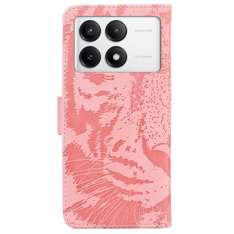 For Redmi K70 / K70 Pro Tiger Embossing Pattern Flip Leather Phone Case(Pink) - K70 Cases by PMC Jewellery | Online Shopping South Africa | PMC Jewellery | Buy Now Pay Later Mobicred