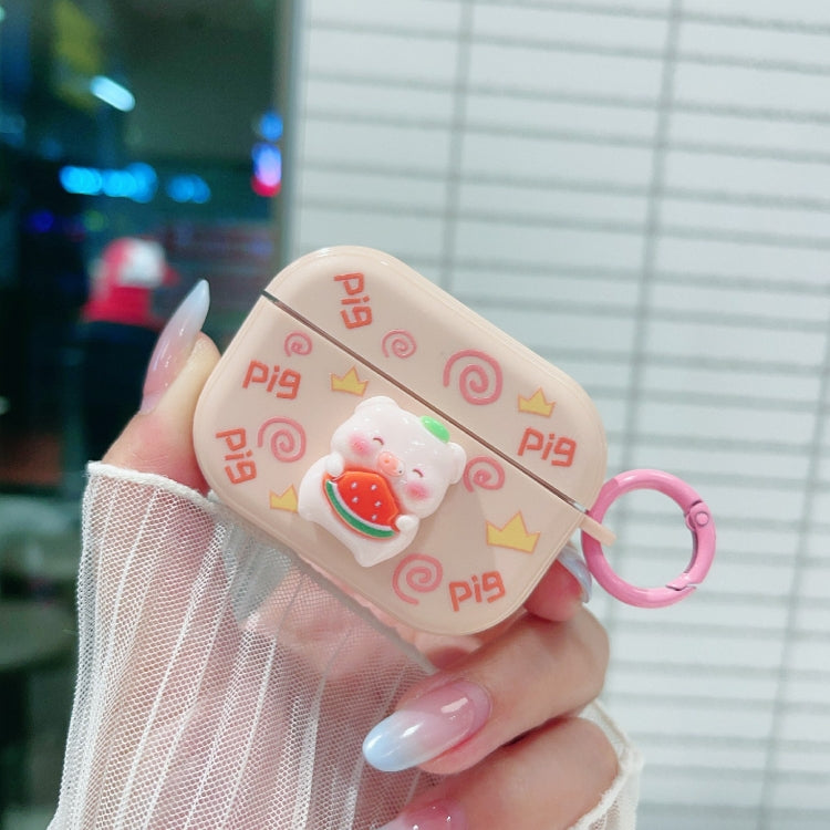 For AirPods Pro Fresh 3D Piglet Pattern Earbuds Box PC Case - For AirPods Pro by PMC Jewellery | Online Shopping South Africa | PMC Jewellery | Buy Now Pay Later Mobicred