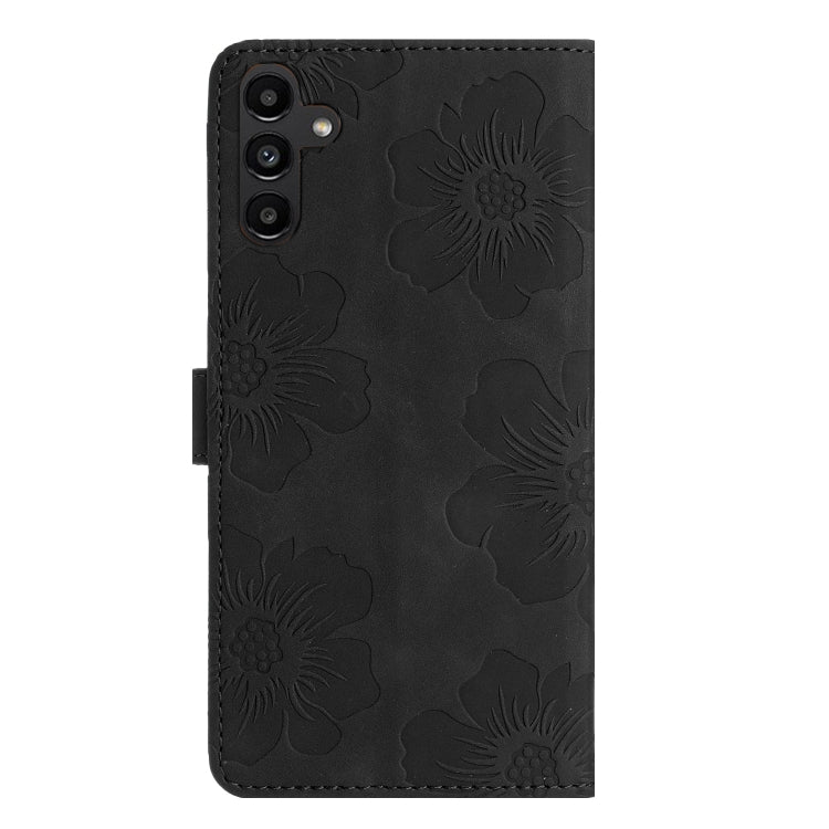 For Samsung Galaxy S25 5G Flower Embossing Pattern Leather Phone Case(Black) - Galaxy S25 5G Cases by PMC Jewellery | Online Shopping South Africa | PMC Jewellery | Buy Now Pay Later Mobicred