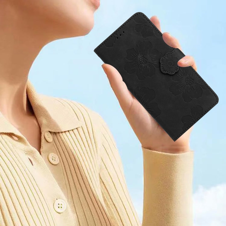For Samsung Galaxy S25 Ultra 5G Flower Embossing Pattern Leather Phone Case(Black) - Galaxy S25 Ultra 5G Cases by PMC Jewellery | Online Shopping South Africa | PMC Jewellery | Buy Now Pay Later Mobicred