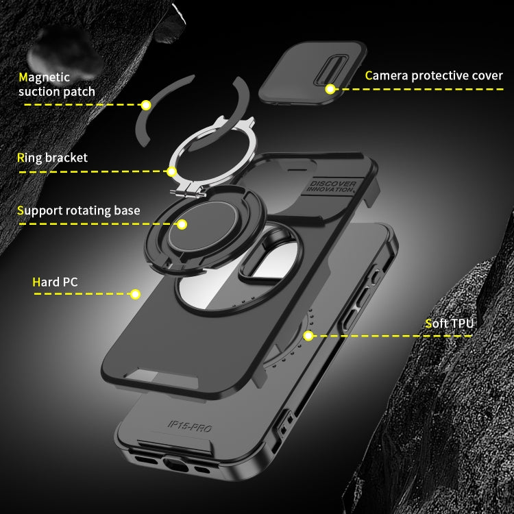 For iPhone 16 Sliding Camshield Ring Holder Phone Case(Red) - iPhone 16 Cases by PMC TechLife | Online Shopping South Africa | PMC TechLife | Buy Now Pay Later Mobicred