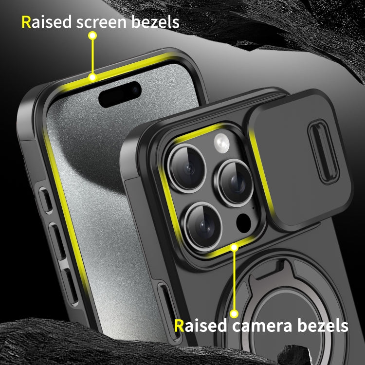 For iPhone 16 Pro Max Sliding Camshield Ring Holder Phone Case(Purple) - iPhone 16 Pro Max Cases by PMC TechLife | Online Shopping South Africa | PMC TechLife | Buy Now Pay Later Mobicred