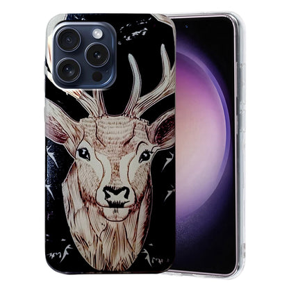 For iPhone 16 Pro Colored Drawing Pattern TPU Phone Case(Deer) - iPhone 16 Pro Cases by PMC Jewellery | Online Shopping South Africa | PMC Jewellery | Buy Now Pay Later Mobicred