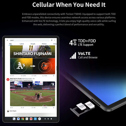 Teclast T50HD Tablet PC 11 inch, 6GB+256GB,  Android 14 Unisoc T606 Octa Core, 4G LTE Dual SIM - TECLAST by TECLAST | Online Shopping South Africa | PMC Jewellery | Buy Now Pay Later Mobicred