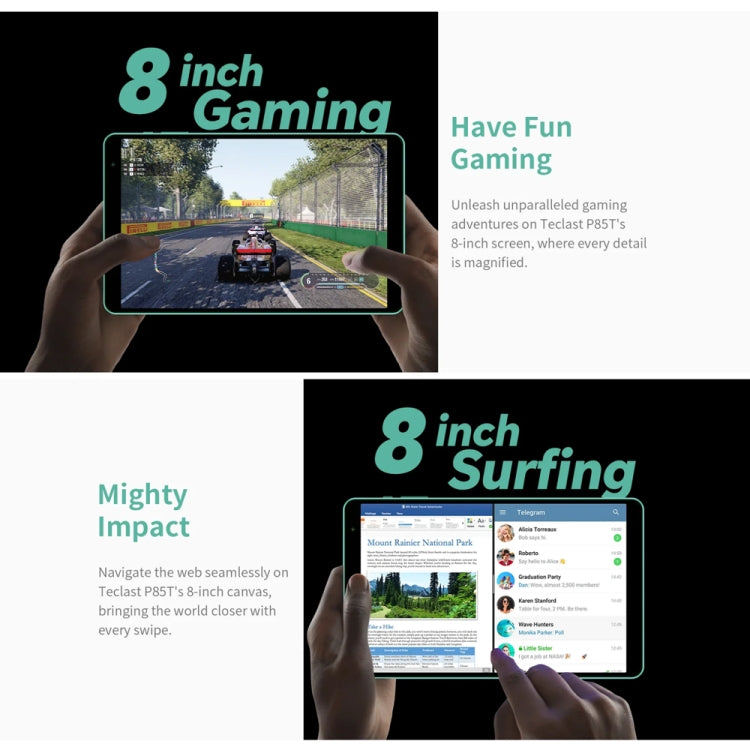 Teclast P85T Tablet PC 8 inch WiFi6, 4GB+64GB,  Android 14 Allwinner A523 Octa Core(Mint Green) - TECLAST by TECLAST | Online Shopping South Africa | PMC Jewellery | Buy Now Pay Later Mobicred